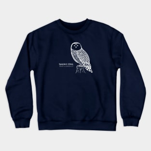 Snowy Owl with common and Latin Names - owl design for bird lovers Crewneck Sweatshirt